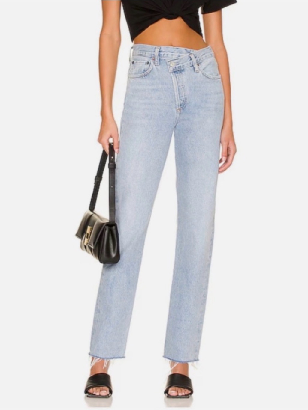 Agolde Criss Cross Straight Leg Jeans - Blue